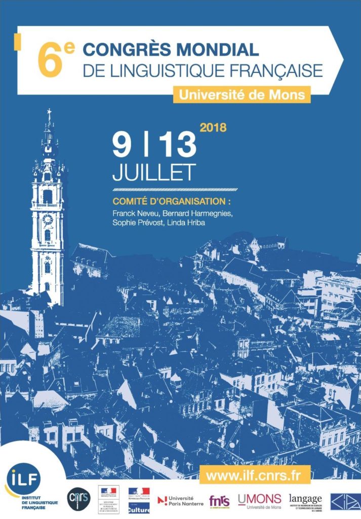 6e Congrès Mondial de Linguistique Française 2018