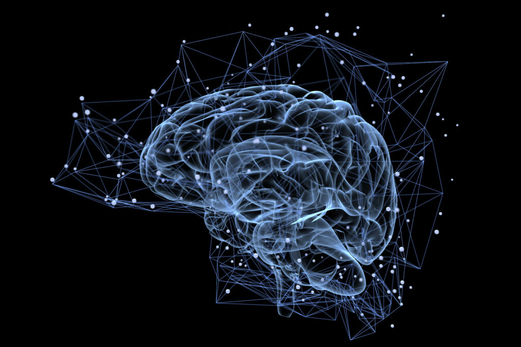 Illustration of the thought processes in the brain Processus de la pensée dans le cerveau